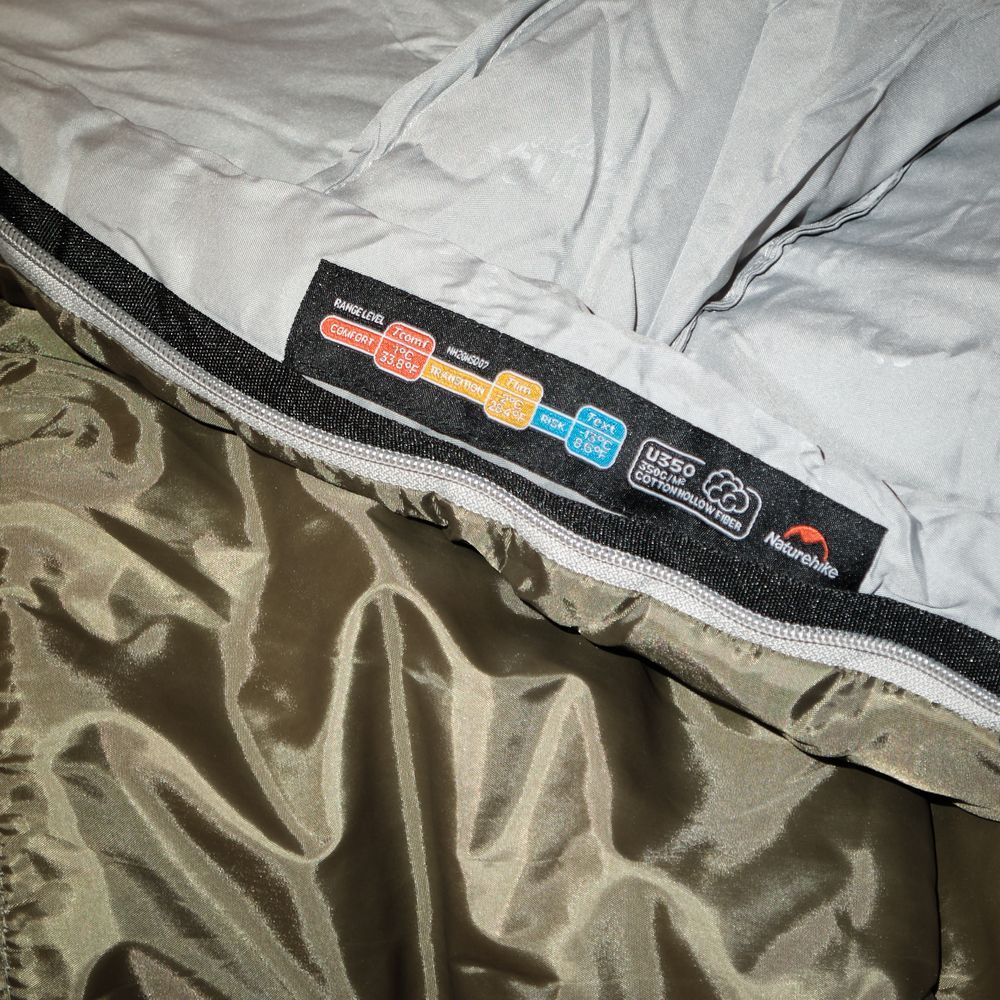 Спальний мішок Naturehike U350 (від 1°C до -13°C). Правий. Олива 6