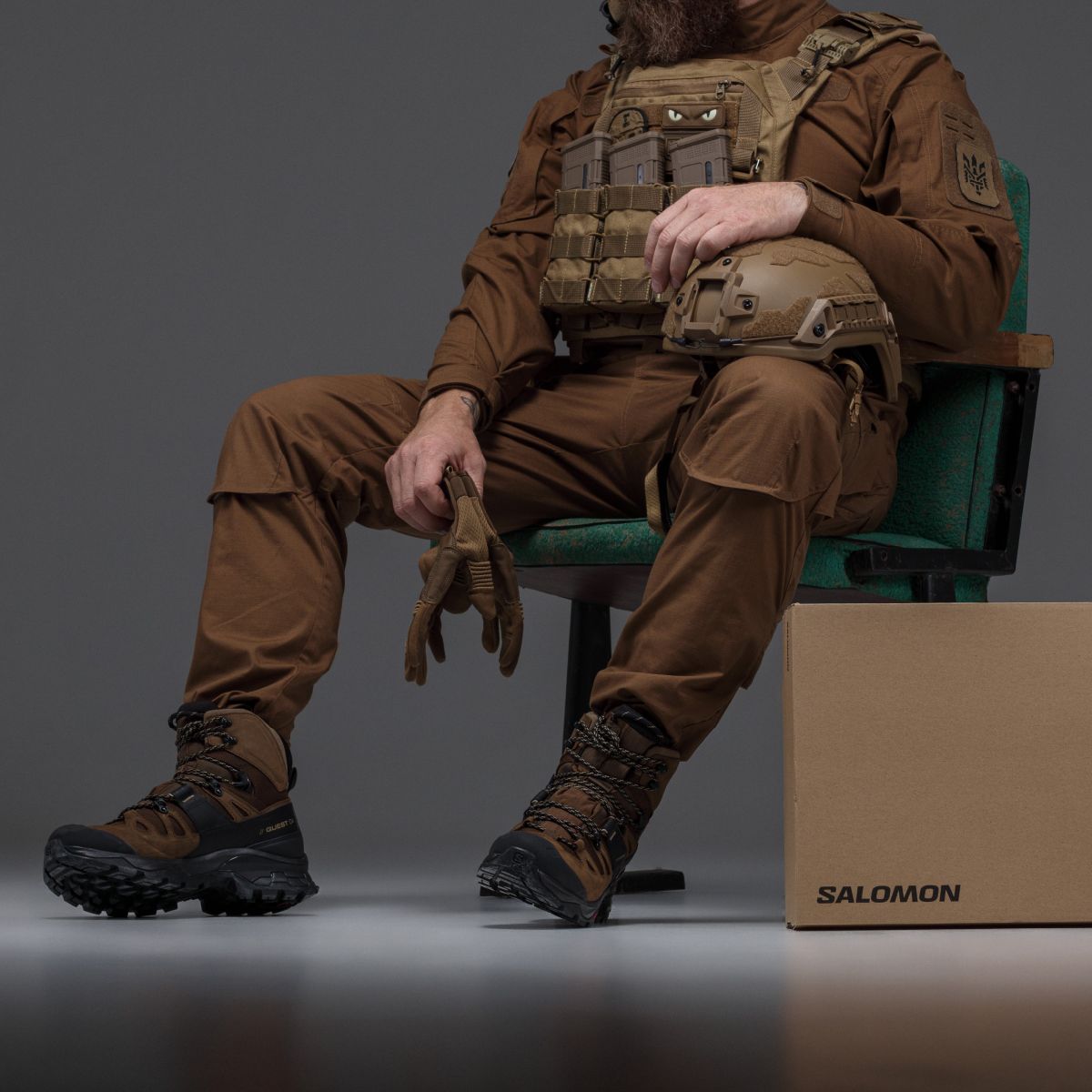 Ботинки Salomon Quest 4 Gore-tex. Койот/желтый 6