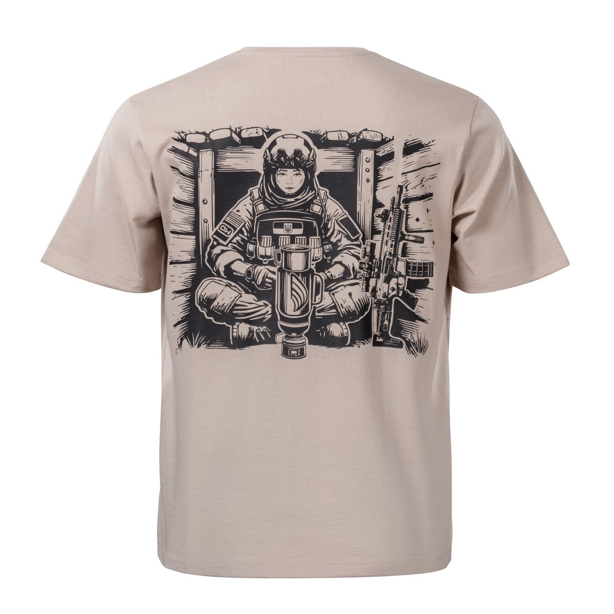 Футболка «Coffee» от onlywars.store. Хлопок. Бежевый 2