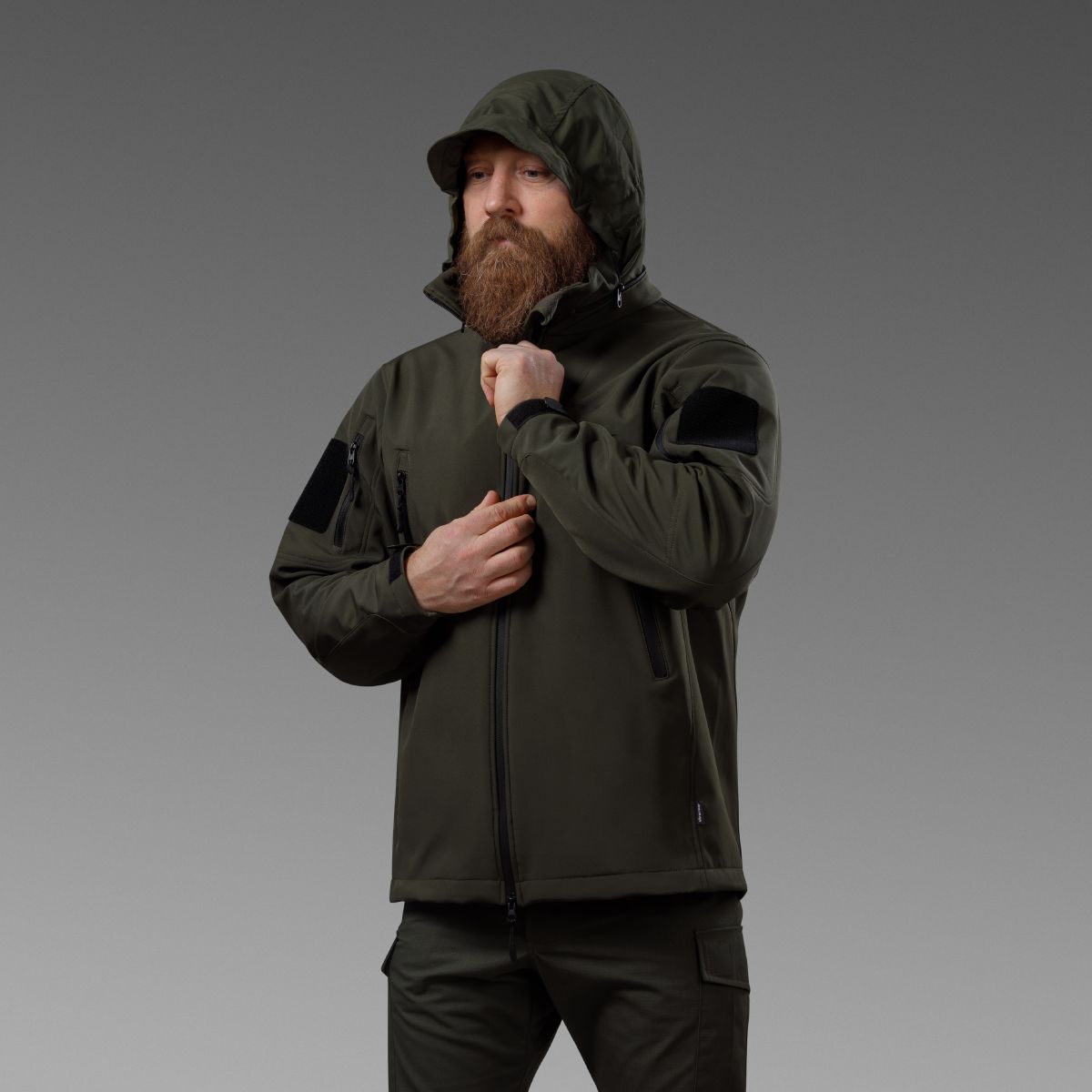 Комплект одежды Softshell Hawk Jacket & Pants. Защита от ветра и влаги. Олива 7