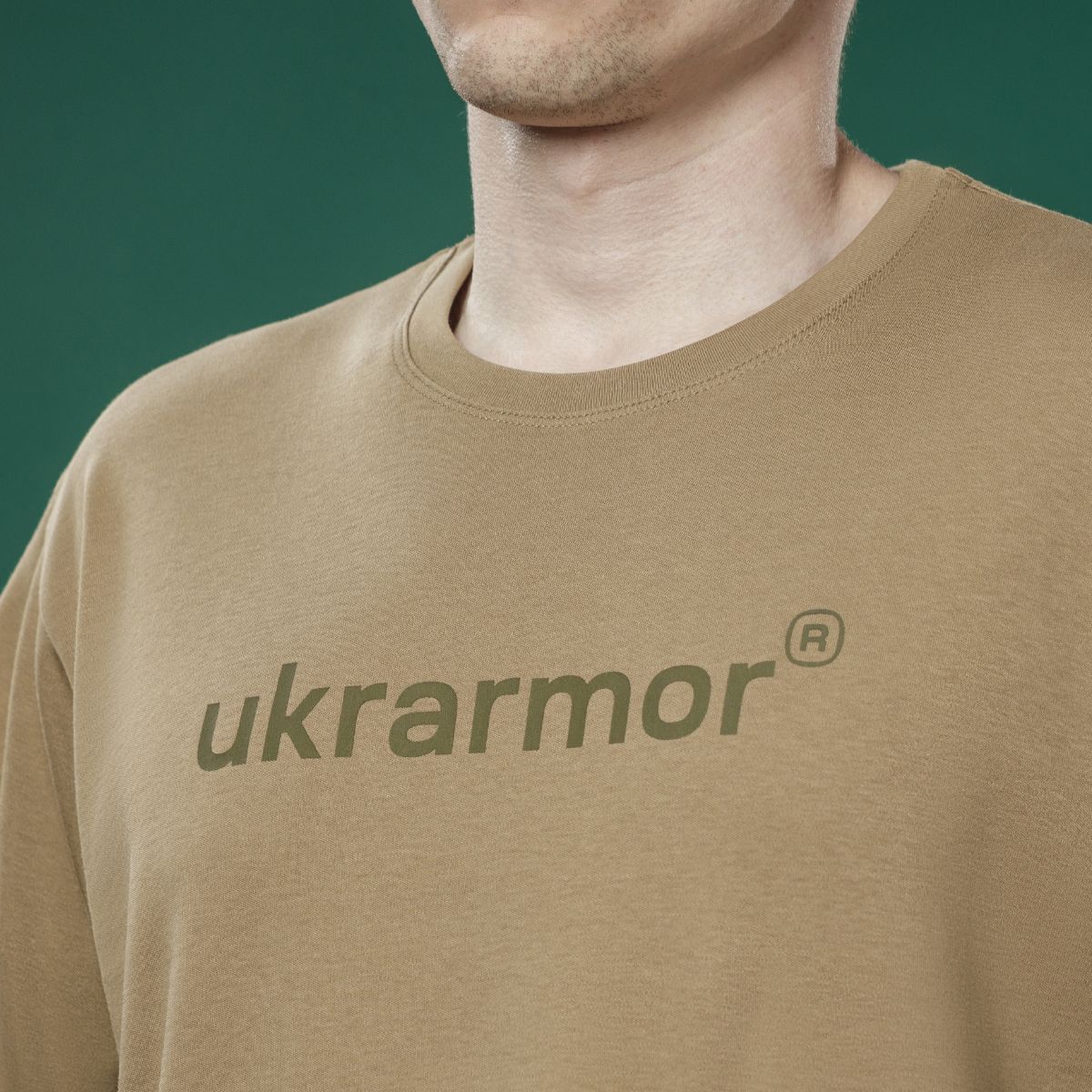 Мужская футболка с логотипом Logo Tee Ukrarmor. Cotton. Цвет койот 2