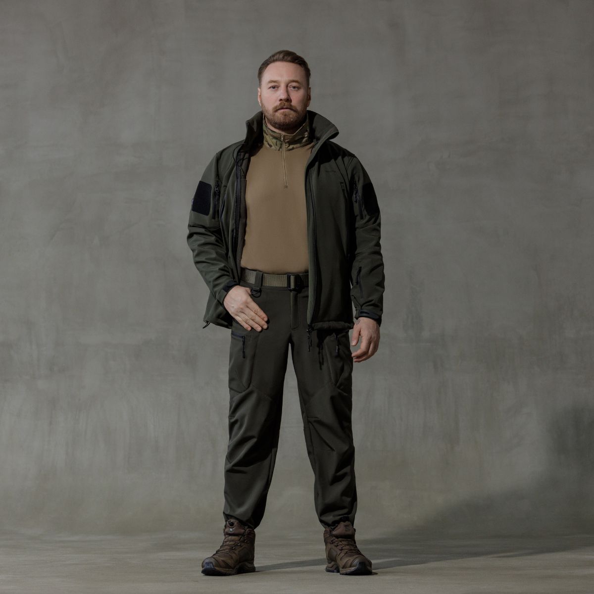 Комплект одежды Softshell Hawk Jacket & Pants. Защита от ветра и влаги. Олива 2