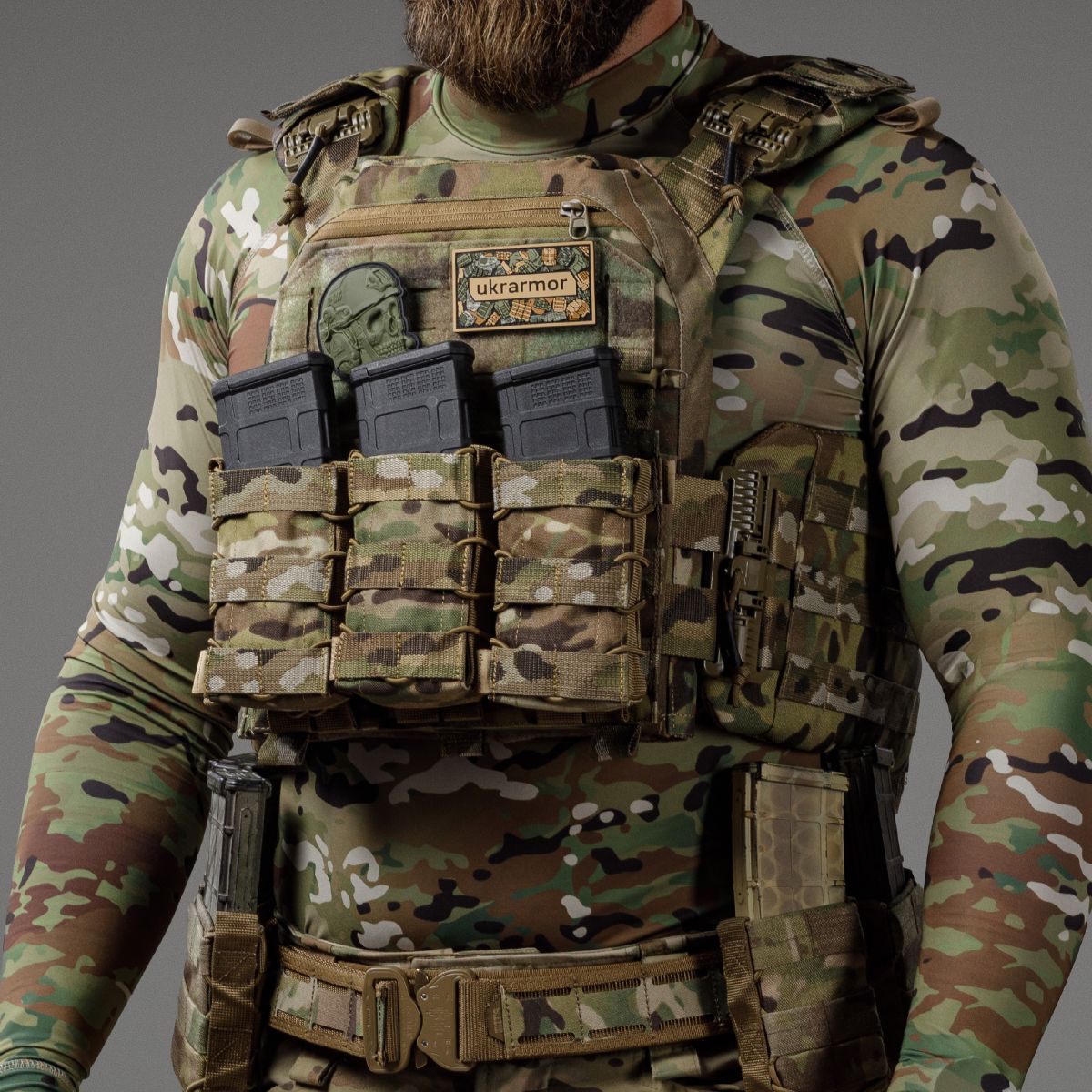 Рашгард тактический Raptor Rashguard Multicam. Slim fit, полиэстер 3