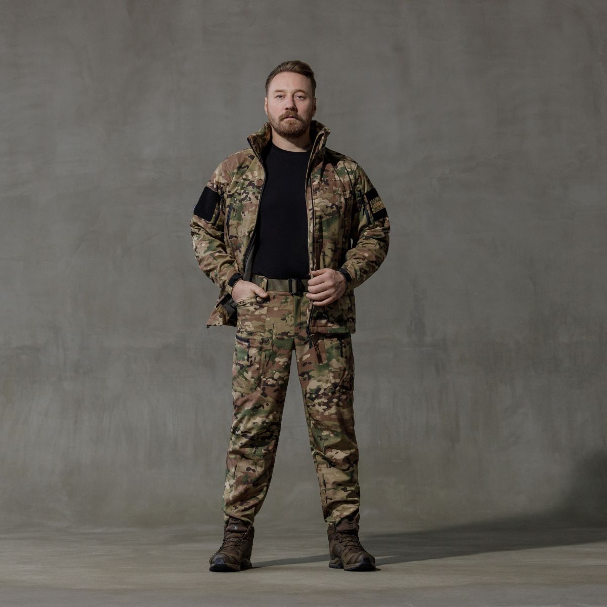 Комплект одежды Softshell Hawk Jacket & Pants. Защита от ветра и влаги. Мультикам 2