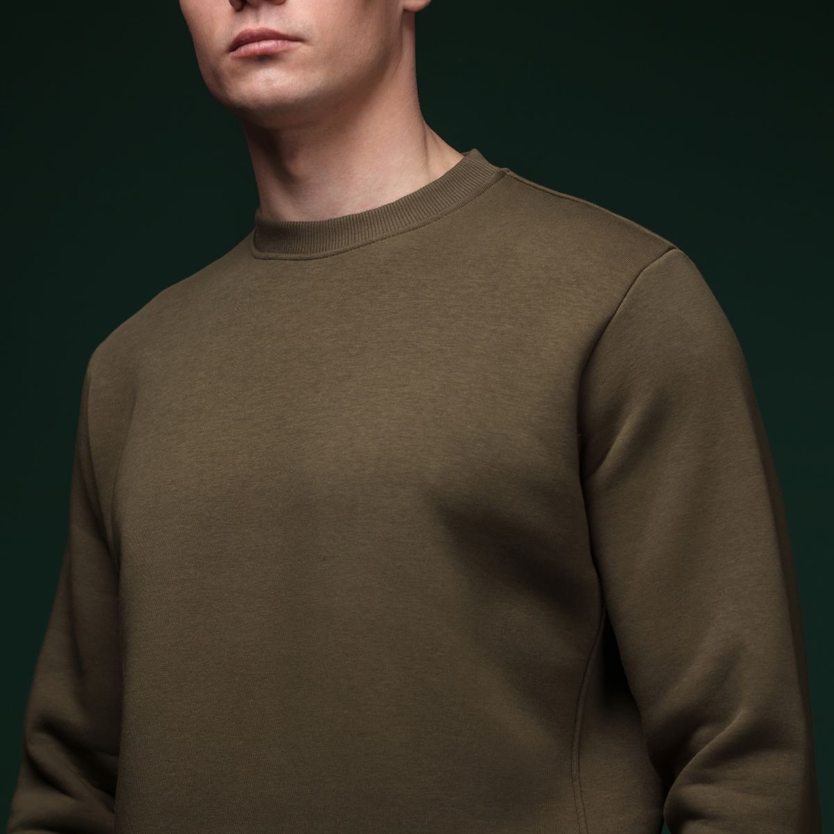 Свитшот Base Soft Sweatshirt. Свободный стиль. Цвет Олива/Olive 4