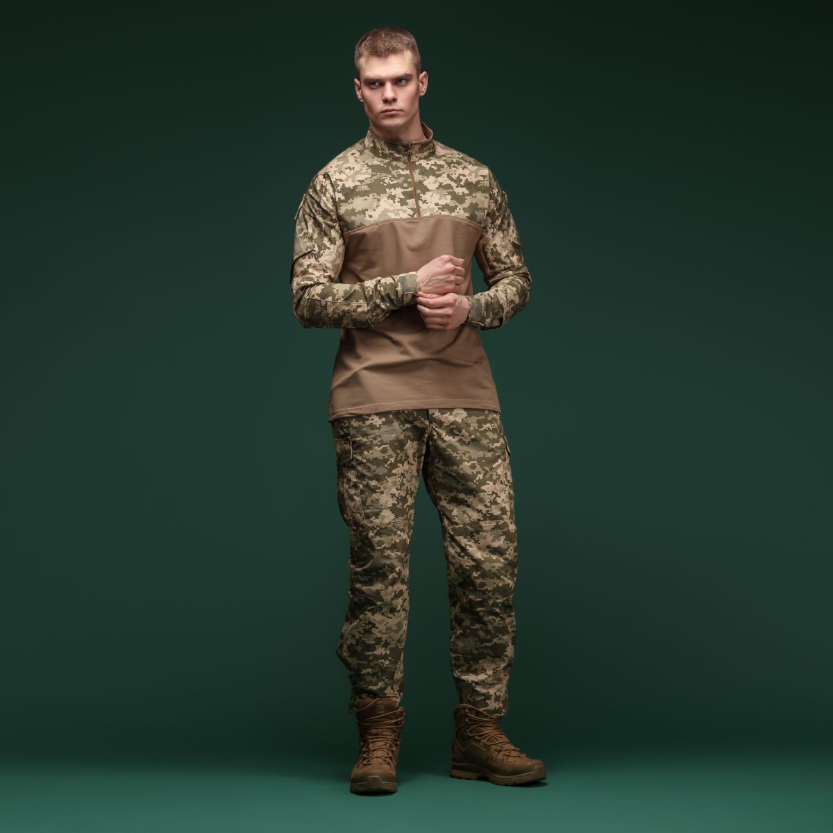 Тактическая рубашка Core Combat Shirt, длинный рукав, комбинированные материалы. Пиксель (мм-14) 7