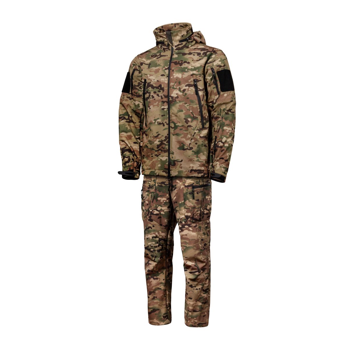 Комплект одежды Softshell Hawk Jacket & Pants. Защита от ветра и влаги. Мультикам