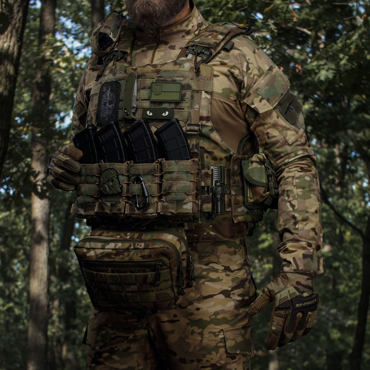 Одинарний закритий підсумок з клапаном під магазин АК/АR. Мультикам. 4