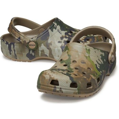 Кроксы сабо Crocs Veil Abstract Classic Clog (Khaki). Мультикам 2