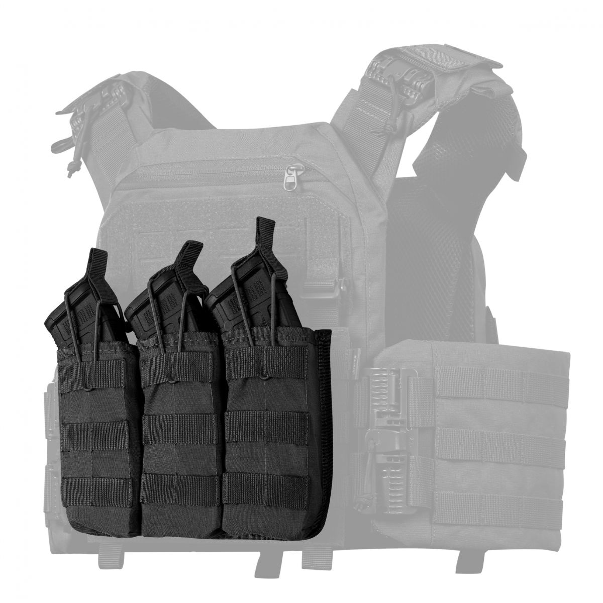 Потрійний підсумок під магазини АК/АR. Cordura 1000. Molle. Чорний