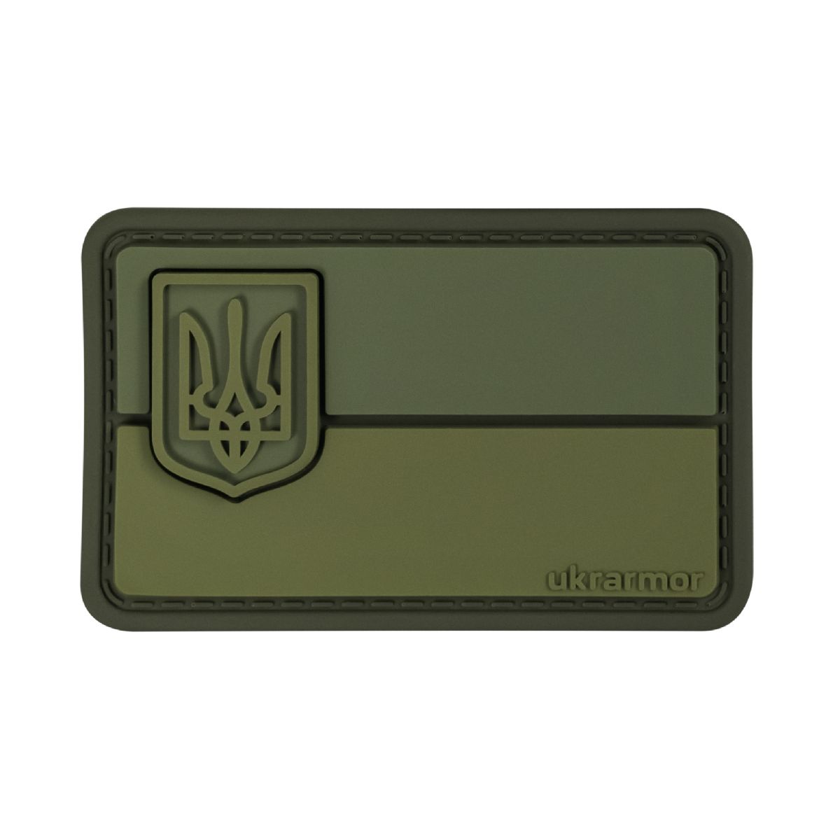 Шеврон флаг Украины с гербом. Мягкий ПВХ пластик. Олива