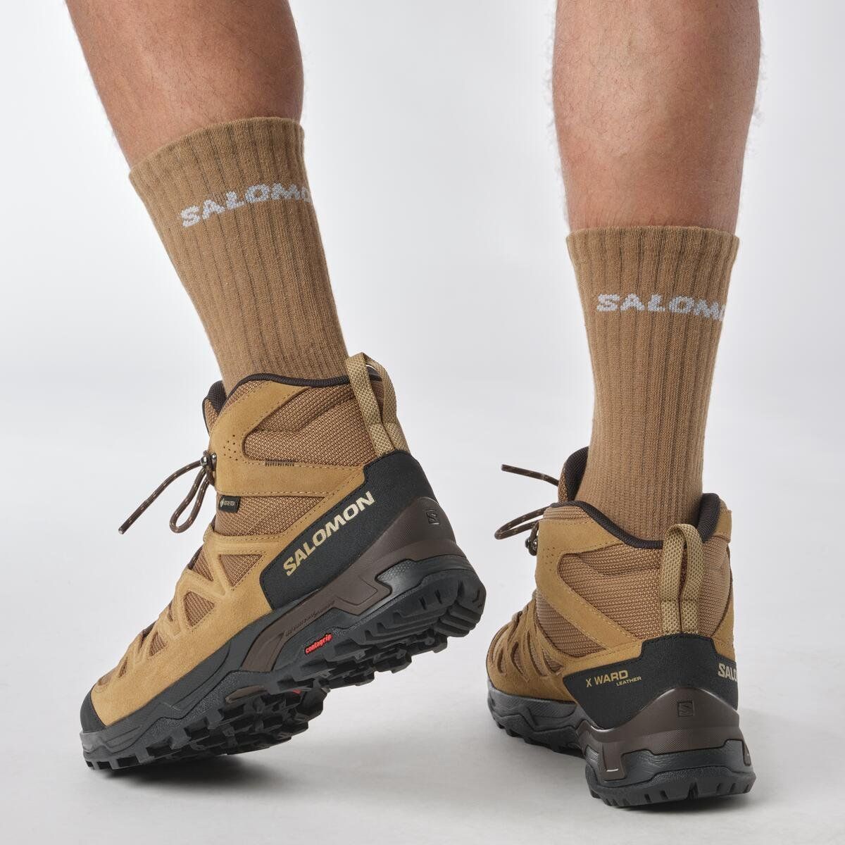 Треккинговые ботинки Salomon X Ward Leather MID Gore-Tex. Коричневый 5