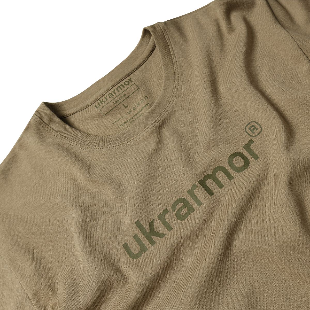 Мужская футболка с логотипом Logo Tee Ukrarmor. Cotton. Цвет койот 4