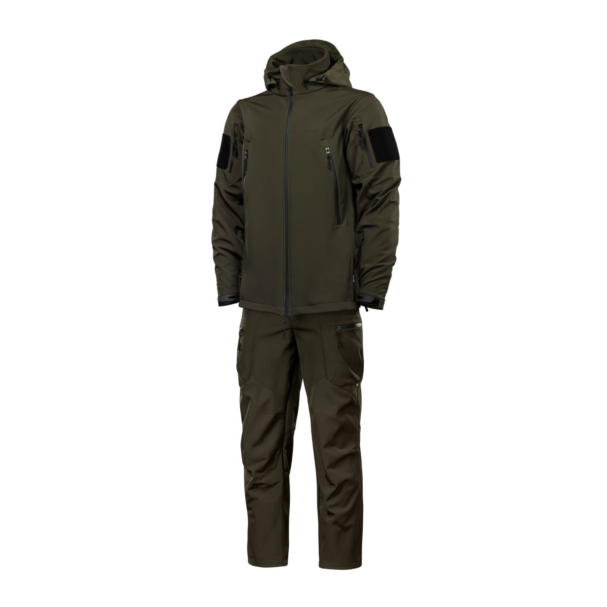 Комплект одежды Softshell Hawk Jacket & Pants. Защита от ветра и влаги. Олива