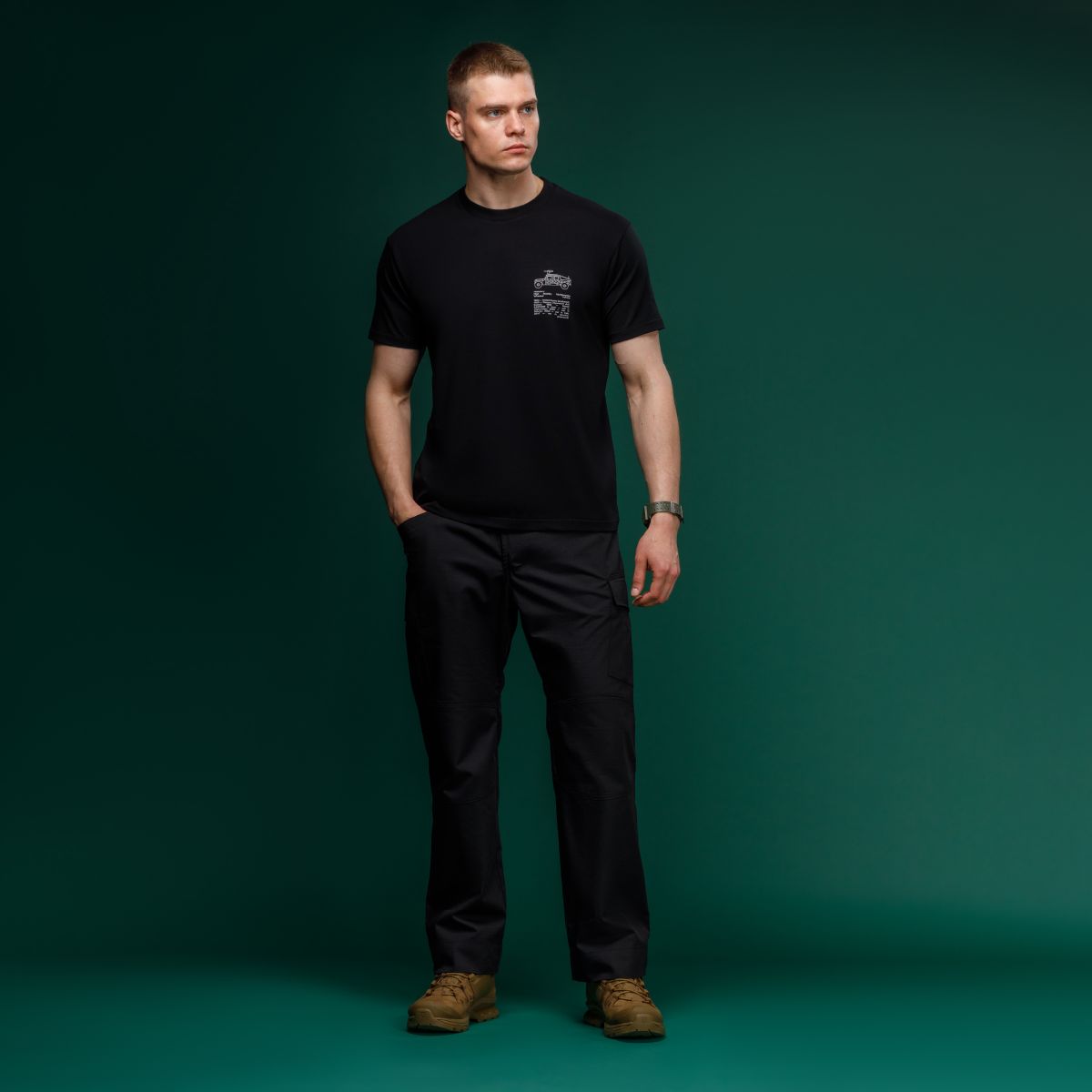 Футболка Ukrarmor Basic Military T-Shirt. HMMWV. Cotton and Elastane, черный 5
