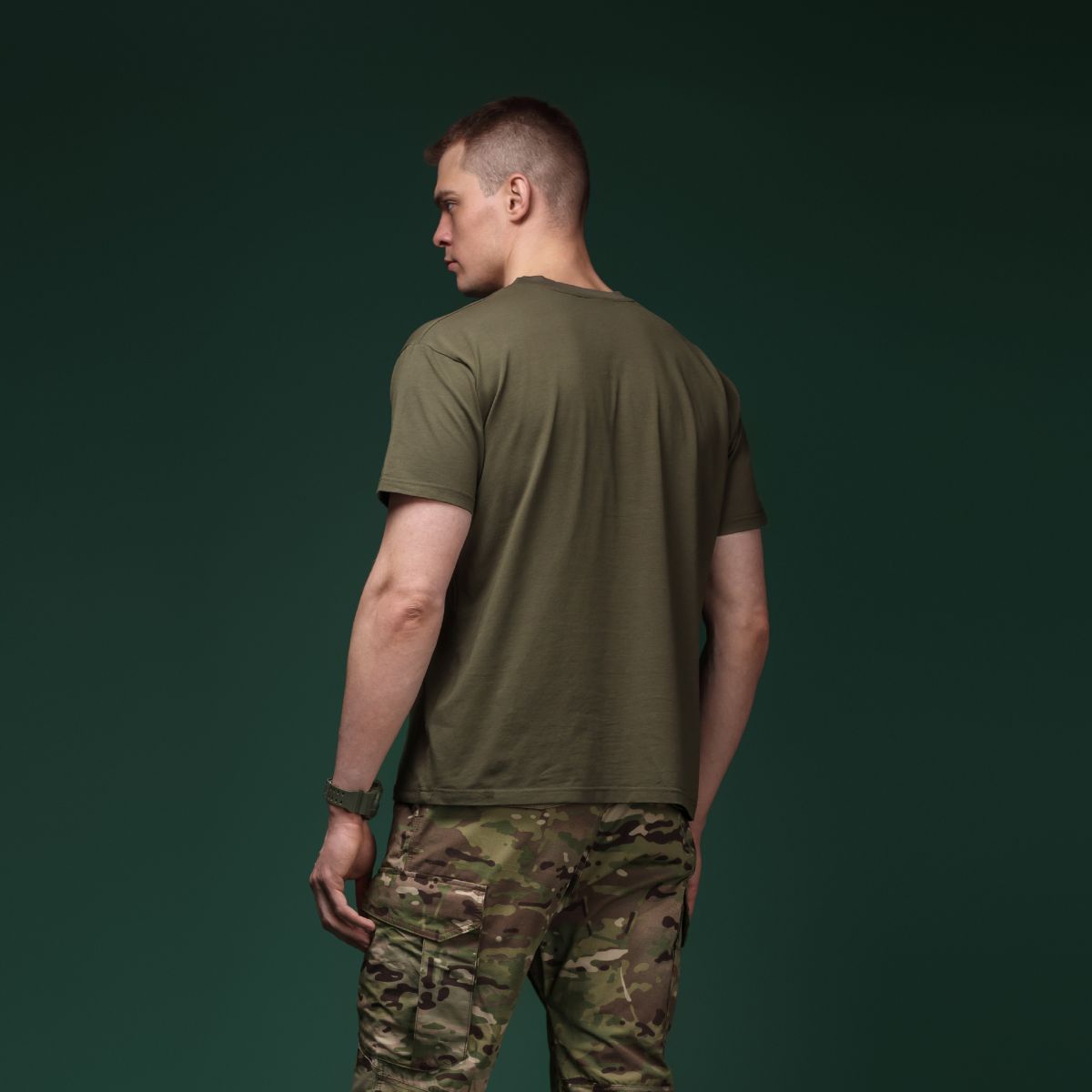 Комплект футболок Basic Military T-shirt. Материал Cottone/Elastane, олива 5