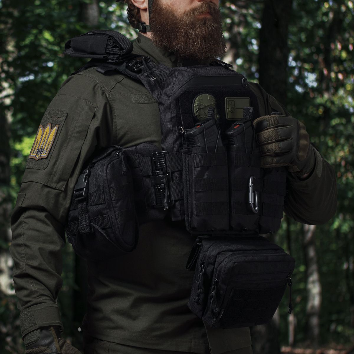 Потрійний підсумок під магазини АК/АR. Cordura 1000. Molle. Чорний 2