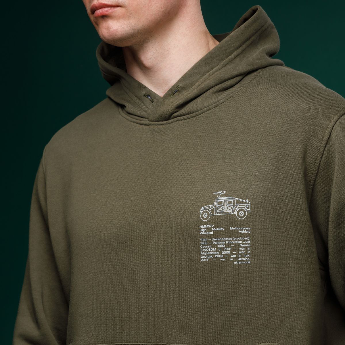 Худи M1 Mono коллекция HMMWV. Cotton and elastane. Цвет Олива 3