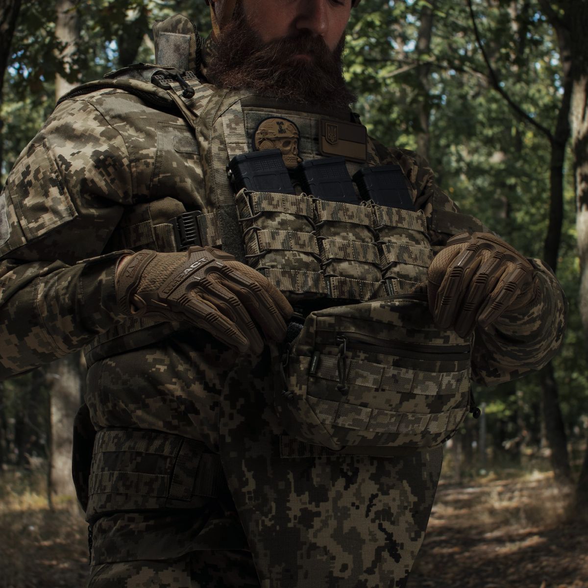 Сумка-напашник  стандартная. Материал Cordura 1000. Пиксель (мм-14) 6