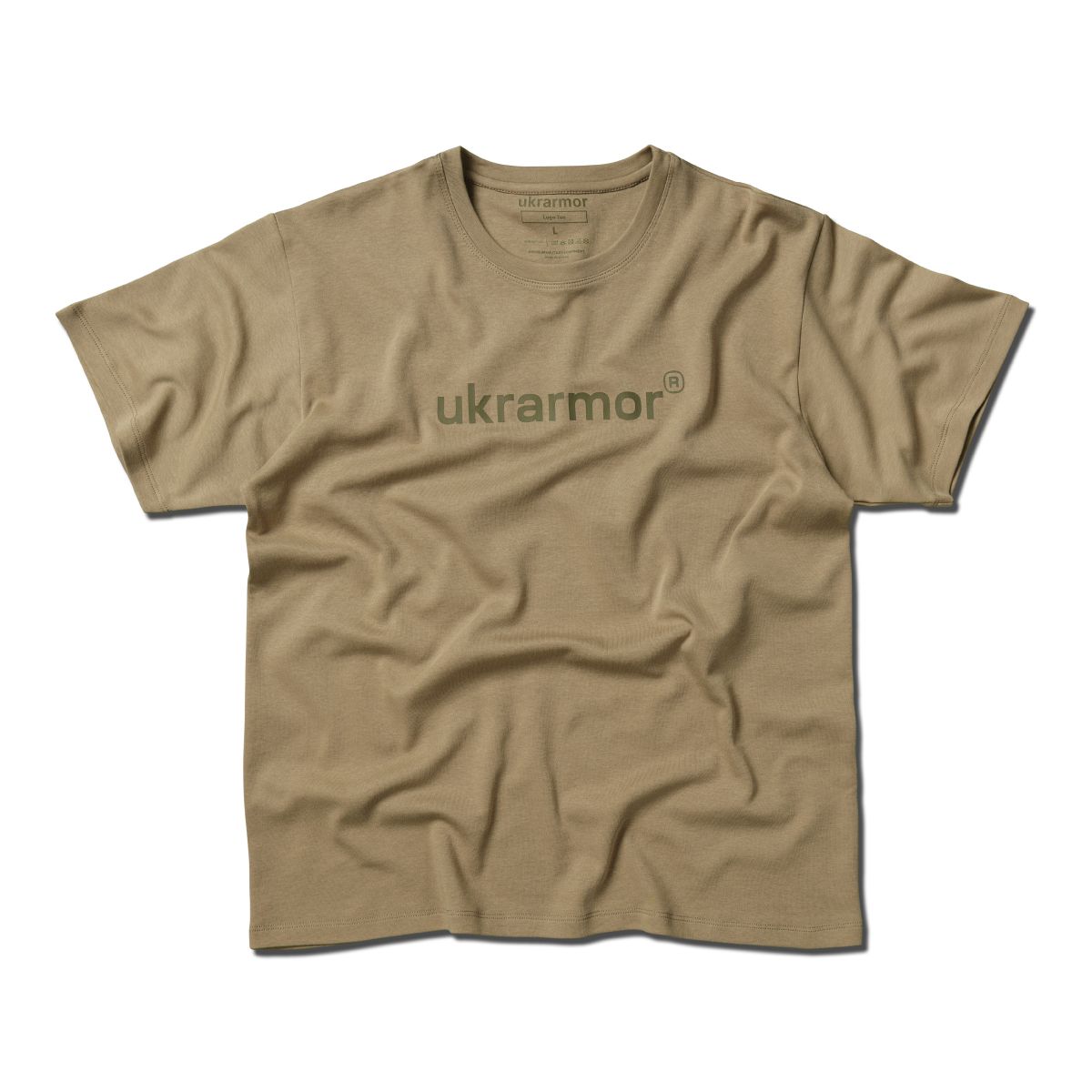 Мужская футболка с логотипом Logo Tee Ukrarmor. Cotton. Цвет койот 3