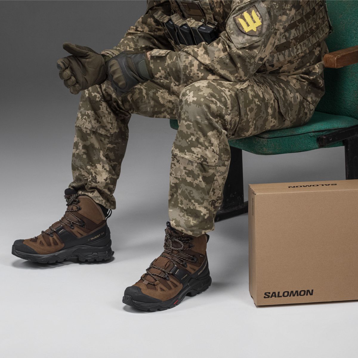 Ботинки Salomon Quest 4 Gore-tex. Койот/желтый 11