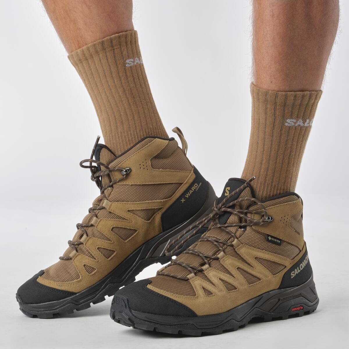 Треккинговые ботинки Salomon X Ward Leather MID Gore-Tex. Коричневый 3