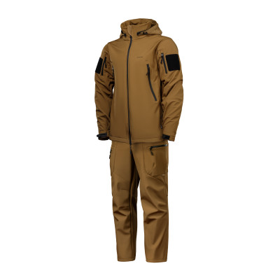 Комплект одежды Softshell Hawk Jacket & Pants. Защита от ветра и влаги. Койот