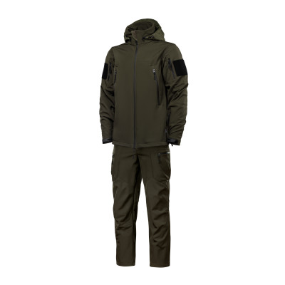 Комплект одежды Softshell Hawk Jacket & Pants. Защита от ветра и влаги. Олива