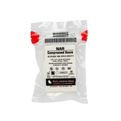 Бинт стерильный для тампонады NAR Compressed Gauze, 6 слоев. 11,5 см x 375 см