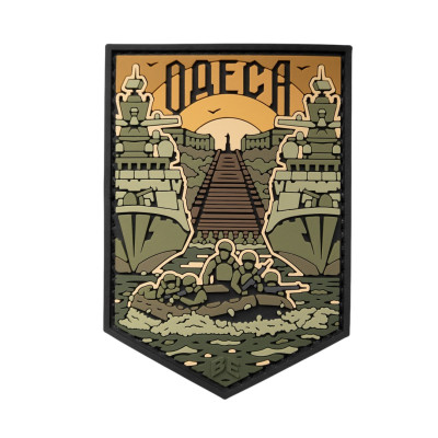 Патч (шеврон) «Одесса» от Brand Element. Мягкий ПВХ пластик. Олива