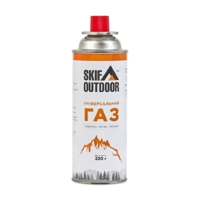 Газовый туристический баллон Skif Outdoor. Цанговый с клапаном, 220 г.