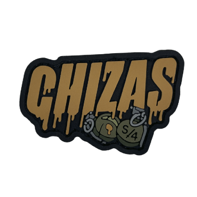 Патч (шеврон) «Chizas» от A.T.A.K.A. x SANCHI. Мягкий ПВХ пластик. Койот