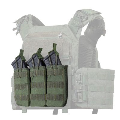 Тройной подсумок под магазины АК/АR. Cordura 1000. Molle. Олива