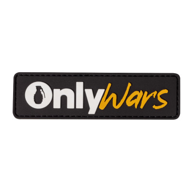 Патч (шеврон) «onlywars» от onlywars.store. Черный, 9 х 2.5 см
