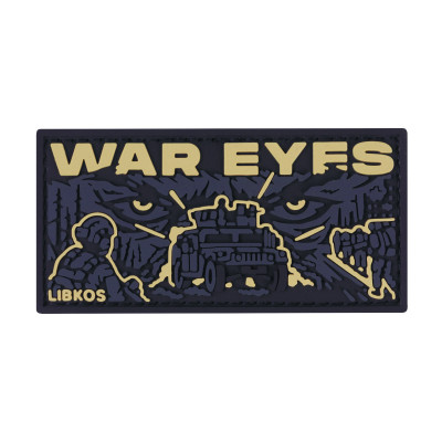 Патч (шеврон) "War Eyes" от libkos. Мягкий ПВХ пластик, 8х4 см