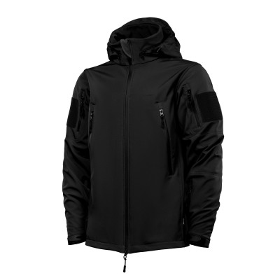 Куртка тактическая Softshell Hawk Jacket. Защита от ветра и влаги.  Черный