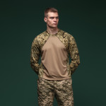 Тактична сорочка Base Combat Shirt з довгим рукавом. Піксель/Койот 2